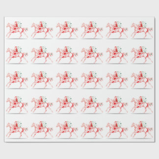 Papel De Regalo Santa en un caballo del navidad