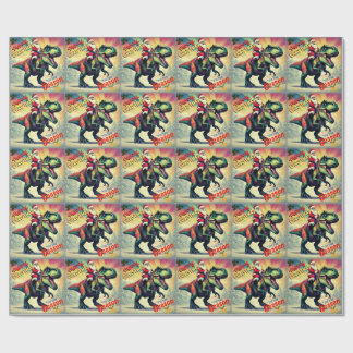 Papel De Regalo Santa en un dinosaurio