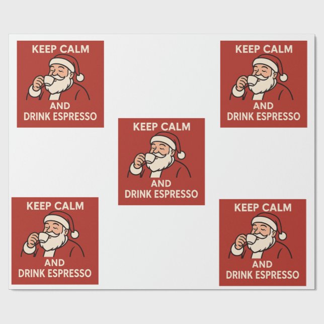 Papel De Regalo Santa Espresso (Superficie plana)