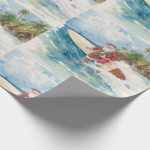 Papel De Regalo Santa está surfeando en las vacaciones de Navidad 