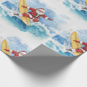 Papel De Regalo Santa está surfeando en las vacaciones de Navidad