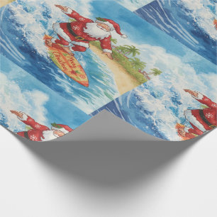 Papel De Regalo Santa está surfeando en las vacaciones de Navidad 