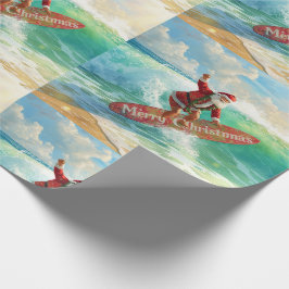 Papel De Regalo Santa está surfeando en vacaciones de Navidad 