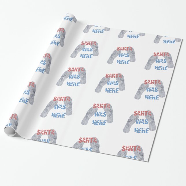 Papel De Regalo Santa estaba aquí (Desenrollado)