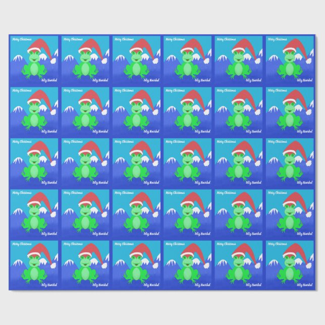 Papel De Regalo Santa Frog, Navidades de España (Superficie plana)