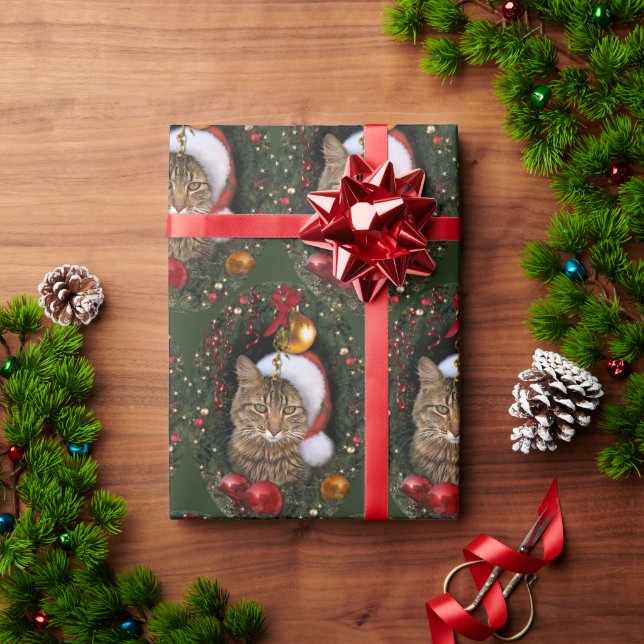 Papel De Regalo Santa Gato (Regalo de vacaciones)