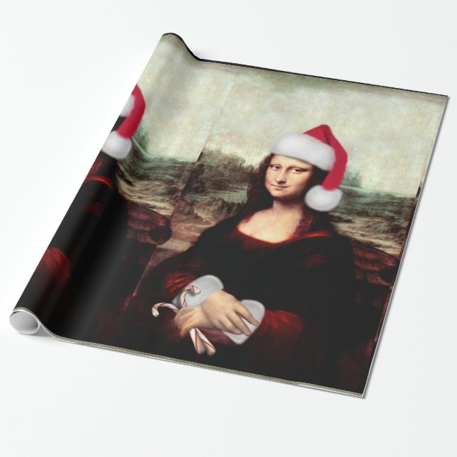 Papel De Regalo Santa Hat, Navidades de Mona Lisa (Desenrollado)