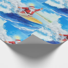 Papel De Regalo Santa is Surfing Christmas Holiday 