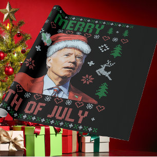 Papel De Regalo Santa Joe Biden Felices Navidades del 4 de julio