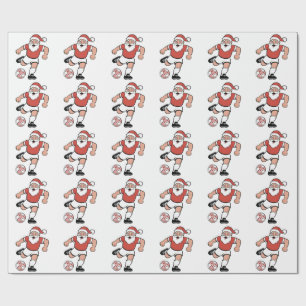 Papel De Regalo Santa jugando fútbol jugador de Navidad deporte