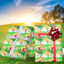 Santa jugando golf en Florida Navidad Ogee