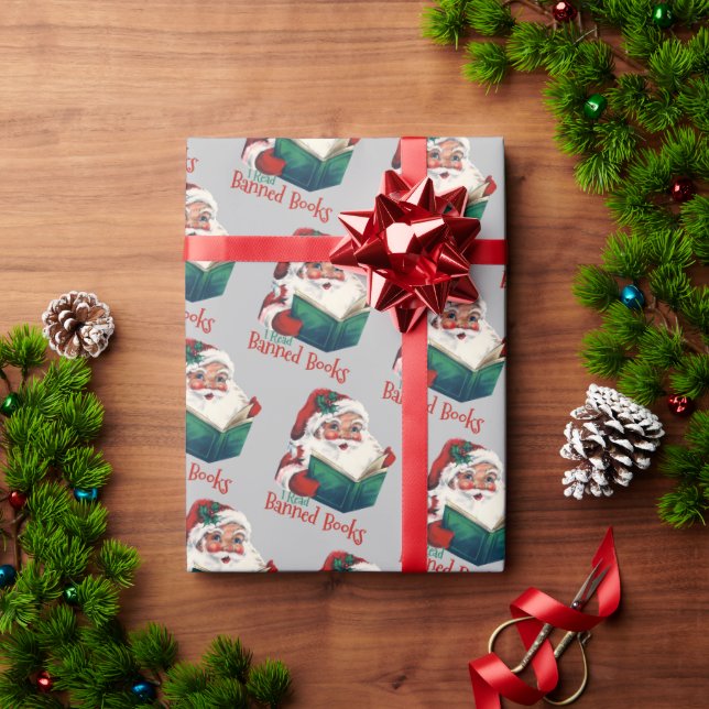 Papel De Regalo Santa Lee libros prohibidos (Regalo de vacaciones)