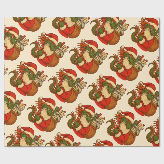 Papel De Regalo Santa Mahj Holiday Gift Wrapping (Superficie plana)