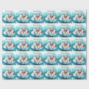 Papel De Regalo Santa Navegando – Navidad Tropical junto al Mar