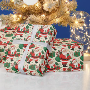 Papel De Regalo Santa Navidad de los años 50