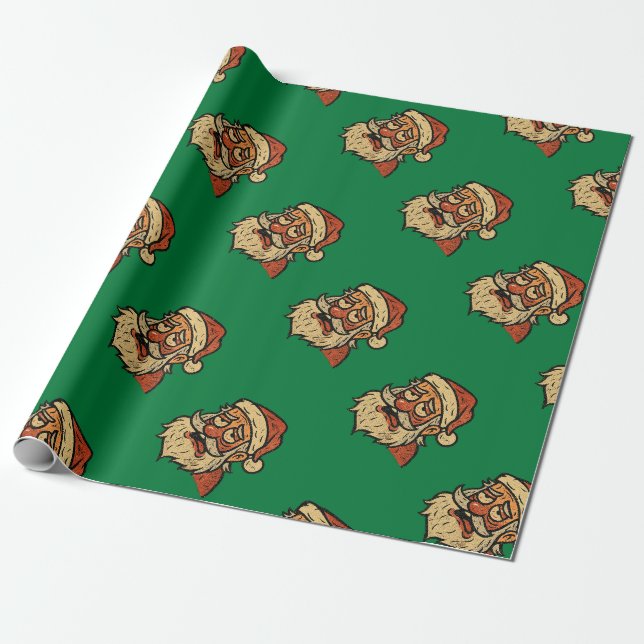 Papel De Regalo Santa Navidad Desgastado (Desenrollado)