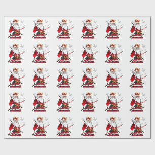 Papel De Regalo Santa Navidad Santa Claus Arte Japonés Samurái 