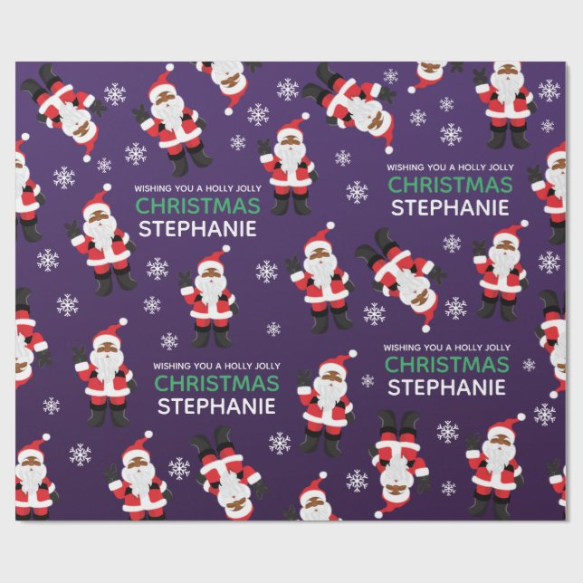 Papel De Regalo Santa negra (Superficie plana)