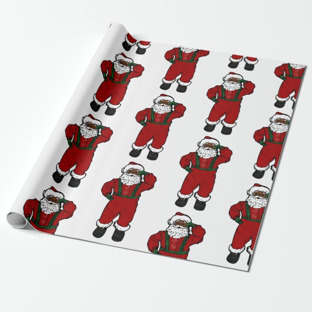 Papel De Regalo santa negra de terciopelo rojo (Desenrollado)