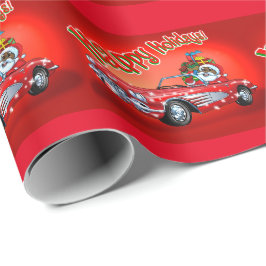 Papel De Regalo ¡Santa negro en un Corvette!