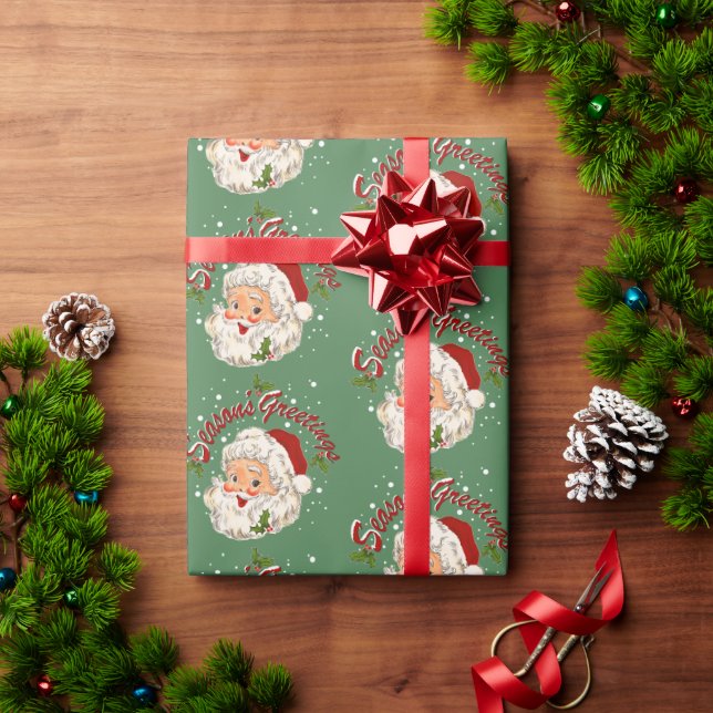 Papel De Regalo Santa No. 1 Season's Greetings (Regalo de vacaciones)