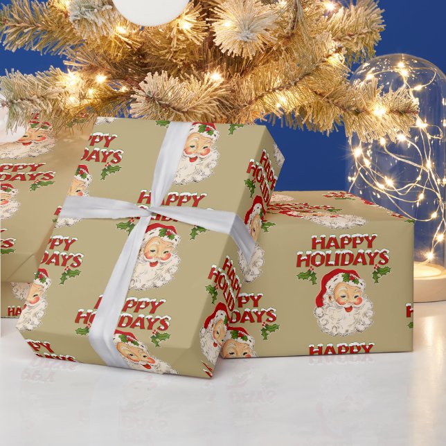 Papel De Regalo Santa No 2 Felices Fiestas (Vacaciones)