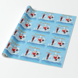 Papel De Regalo Santa no puede patinar sobre Navidades azules