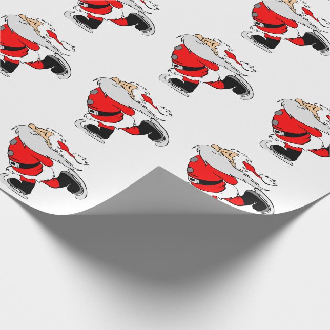 Papel De Regalo Santa patinando (Esquina)