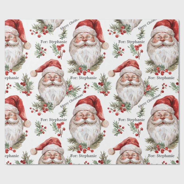 Papel De Regalo Santa Personaliza Navidades de nombres a gran esca (Superficie plana)