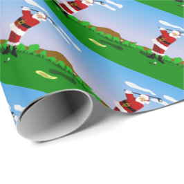 Papel De Regalo Santa que juega a golf