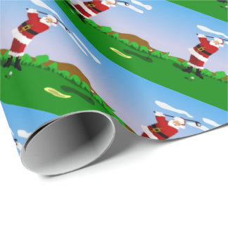Papel De Regalo Santa que juega a golf
