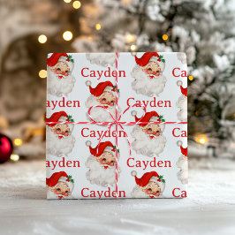 Papel De Regalo Santa retro personalizado