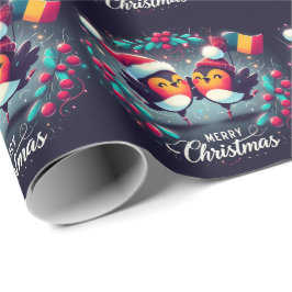 Papel De Regalo Santa Robins portando la bandera rumana