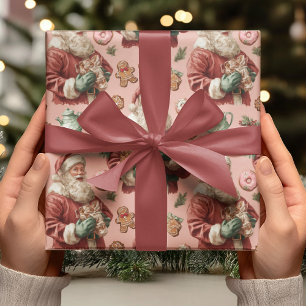 Papel De Regalo Santa Rosa Antiguo y Navidad de Pan de Jengibre