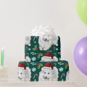 Papel De Regalo Santa Samoyed 