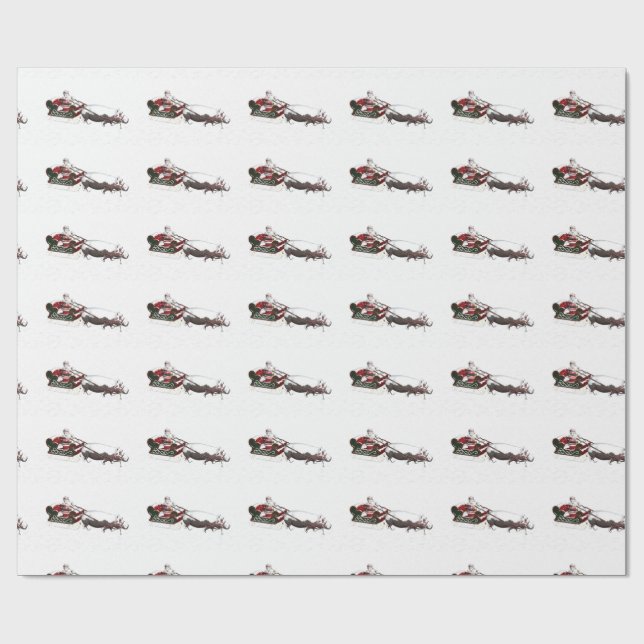 Papel De Regalo Santa Sled Borrada Por Hipopótamo (Superficie plana)