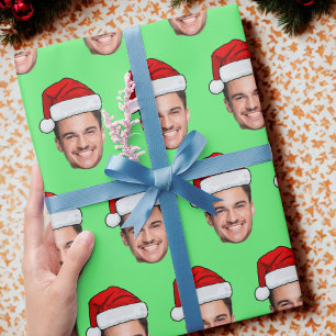 Papel De Regalo Santa sombrero Navidad Foto Personalizada