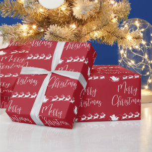 Papel De Regalo Santa Trineo Feliz Navidad