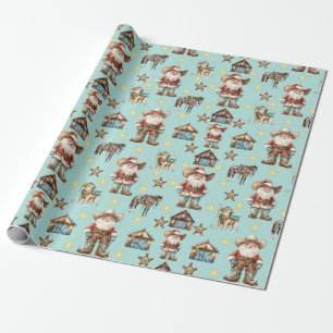 Papel De Regalo Santa vaquero