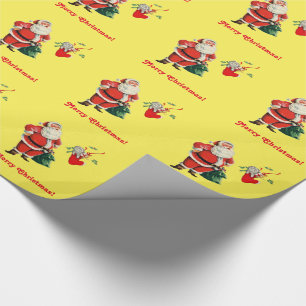 Papel De Regalo Santa y gatito