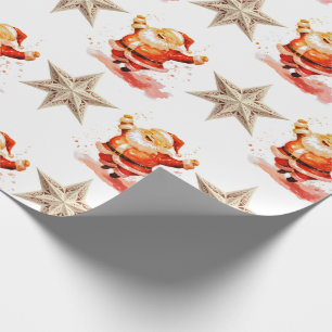 Papel De Regalo Santa y las estrellas clásicas