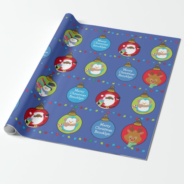 Papel De Regalo Santa y sus amigos negros (Desenrollado)