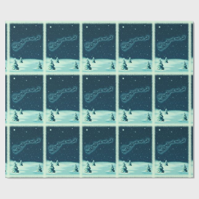 Papel De Regalo Santa y sus Navidades de renos (Superficie plana)