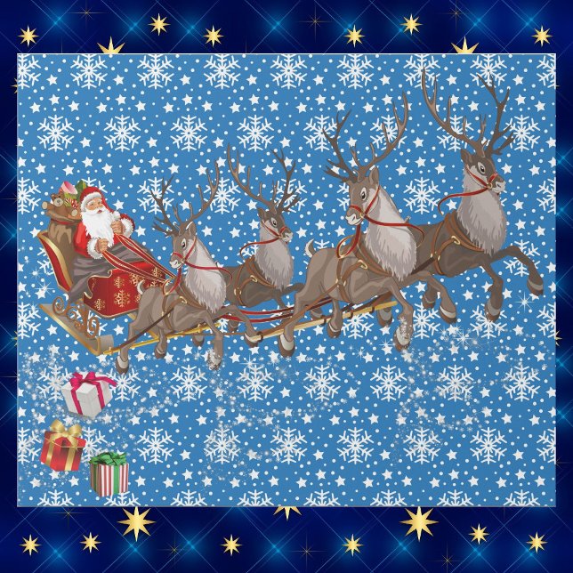 Papel De Regalo Santa y sus Navidades de renos a gran escala (Subido por el creador)