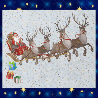 Papel De Regalo Santa y sus Navidades voladores de renos son grand