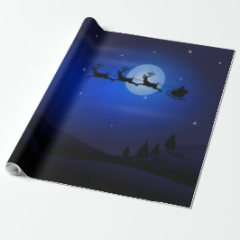 Papel De Regalo Santa y sus renos -