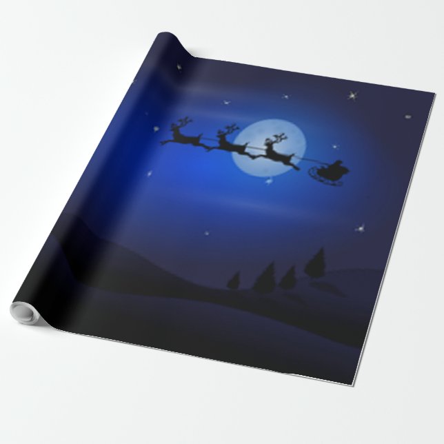 Papel De Regalo Santa y sus renos - (Desenrollado)