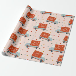 Papel De Regalo Santa's Mail Truck Illustration Wrapping Paper