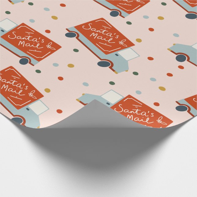 Papel De Regalo Santa's Mail Truck Illustration Wrapping Paper (Esquina)