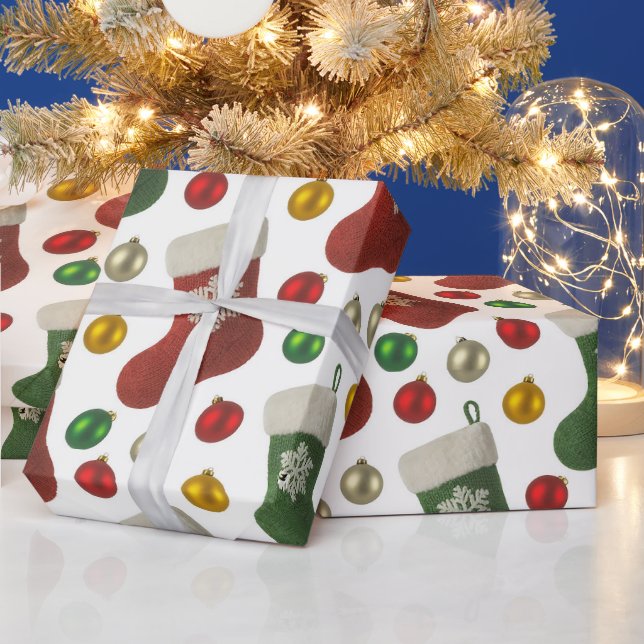 Papel De Regalo Santas Stocking (Vacaciones)